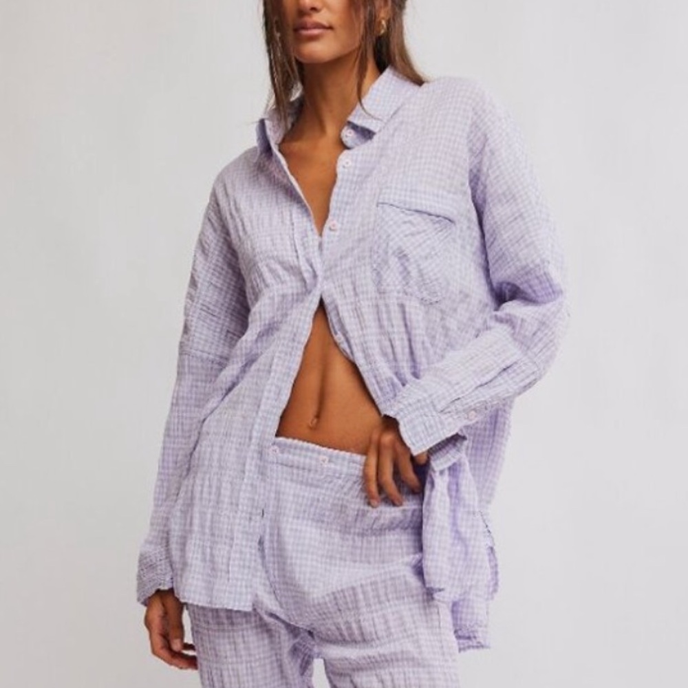 🆕 FREE PEOPLE Cloud Ten Sleep Shirt / Lilac Combo